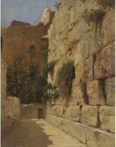 View Of The Kotel (western Wall) by Theodor Ohlsen