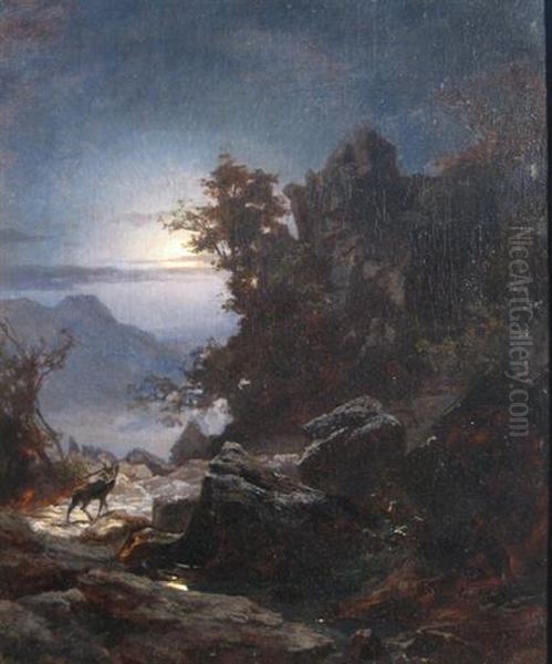 Night Landscape With Buck - view 1