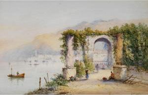 Mauerbogen Und Pergola Am Ufer Desluganer Sees