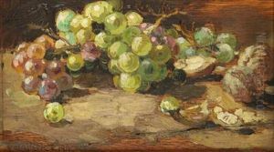 A Still Life With Grapes by Blazicek Oldoich
