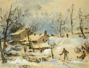 Winter In The Village by Blazicek Oldoich