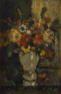 Vase Fleuri by Auguste Oleffe