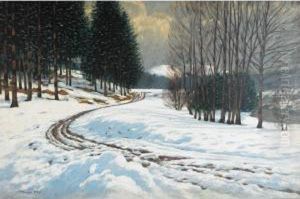 Winter Landscape by Victor Olgyai