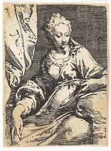 A Seated Woman Reading<</b> by Peter Oliver
