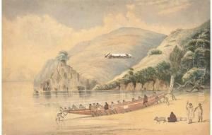 Sketch On The Wahapu Beach, Bay Of Islands by Richard Aldworth Oliver