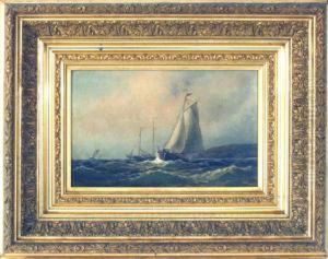 Marine Scene With Ships by Thomas Clarkson Oliver