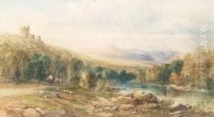 River Landscape With A Castle On The Hill
