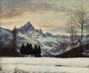 Tramonto - Il Monviso Visto Da Paesana 1914