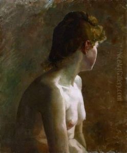 Jeune Femme Nue En Buste, Le Visage Tourne Vers La Droite