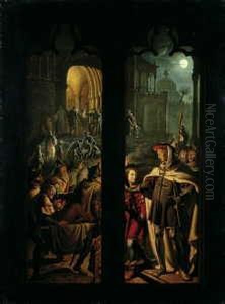 Zugeschrieben Szene Aus Den Kreuzzugen. Uberfuhrung Der Verwundeten Kreuzritter In Das Spital Zu Jerusalem. Ol Auf Leinwand . H 53; B 39 Cm - view 1