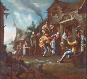 Saltarello Tra Contadini En Plein Air by Pietro Domenico Oliviero