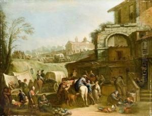 Scena Di Mercato Presso Una Locanda