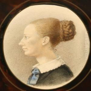 Profile Portrait Of Anne Bolene, Nee Ronne (1795-1856) by Henrik Olrik