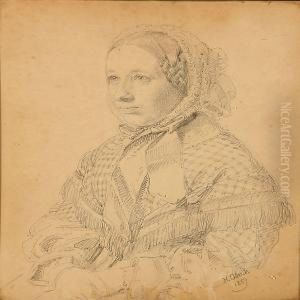 Portrait Of A Young Danish Woman by Henrik Olrik