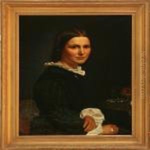 Young Woman With A Whitecollar by Henrik Olrik