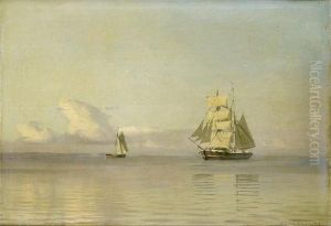 A Brigantine Almost Becalmed In A Faint Breeze