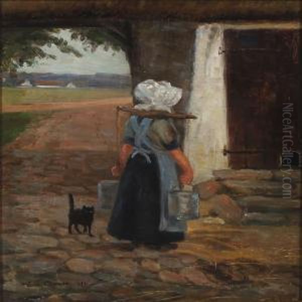 Maid Bringing The Milk - view 1
