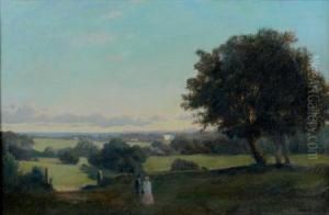 Couple De Promeneurs Dans Un Parc A Copenhague by Peter Olsted