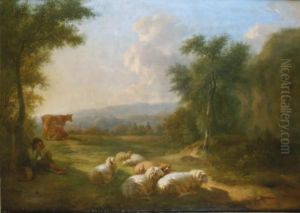 Le Ptre Et Ses Brebis by Balthasar Paul Ommeganck