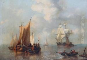 Dutch Shipping At Anchor