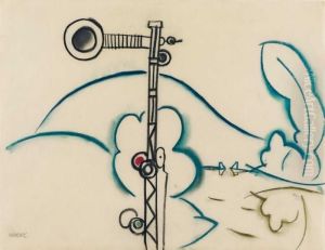 Landschaft Mit Signalanlage by Walter Ophey