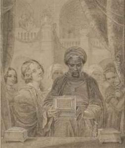 Le Prince Du Maroc Et Les Trois Coffrets by Moritz Daniel Oppenheim