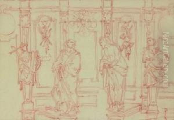Statue Decorant Un Buffet D'orgue - view 1