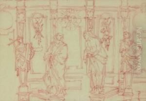 Statue Decorant Un Buffet D'orgue by Gilles-Marie Oppenord