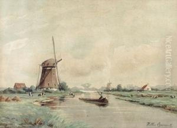 Windmill On A River - view 1
