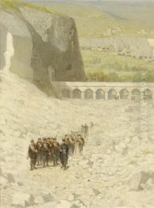 Soldiers In The Desert by Maurice Henri Orange