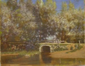 View With Stone Bridge by Alfred Ordway