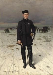 Portrait Of A Russian Volunteer by Nikolai Dmitrievich Dmitriev-Orenburgsky