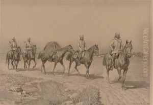 Russian Cavalry On A Dusty Track by Nikolai Dmitrievich Dmitriev-Orenburgsky