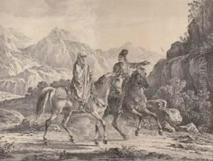 Persians: Man And Woman, On Horseback by Aleksandr Osipovich Orlovski