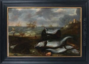 Nature Morte De Poissons Et Marine by Willem Ormea