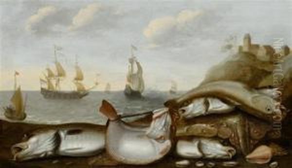 Catch Of The Day With Ships In The Background - view 1