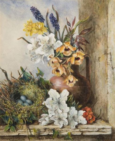 A Still Life Of Flowers And A Bird's Nest - view 1