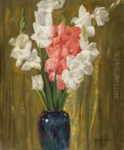 Vaso Di Gladioli by Mario Ornati