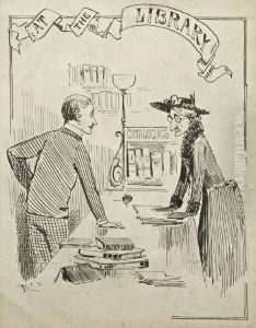 In The Library by Richard Caulfield Orpen