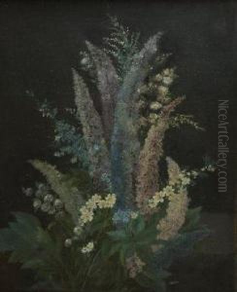 Floral Study With Hollyhocks - view 1