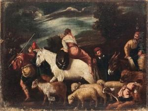 Partida De Jacob Con Sus Rebanos by Pedro De Orrente