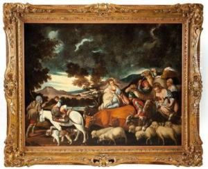 Partida De Jacob Con Sus Rebanos by Pedro De Orrente