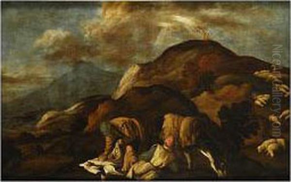 Paisaje Con Pastores; Al Fondo Elsacrificio De Isaac - view 1