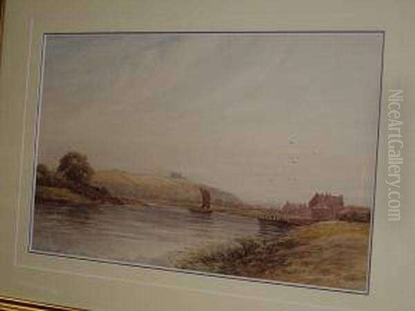 River Scene With Barges, By A Countryhouse - view 1