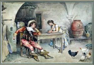 Arturo Orselli (nineteenth-century) Courting Scene