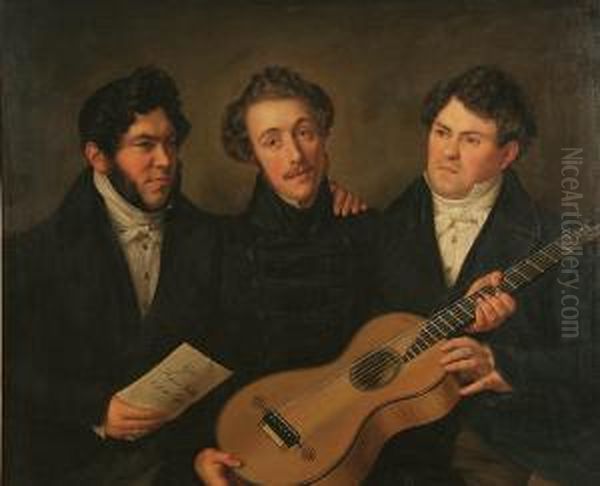 Three Men With Guitar--1835 - view 1