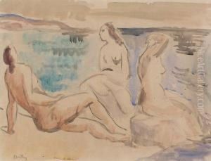 Les Baigneuses by Manuel Ortiz De Zarate