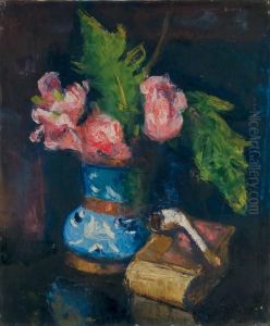 Nature Morte Au Livre Et A La Pipe by Manuel Ortiz De Zarate