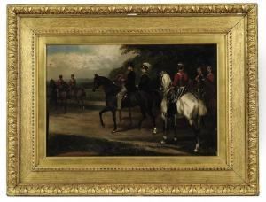 Portrait Of John Poyntz, 5th Earl Spencer (1835-1910) Riding Withtroopers In Dublin by William Osborne
