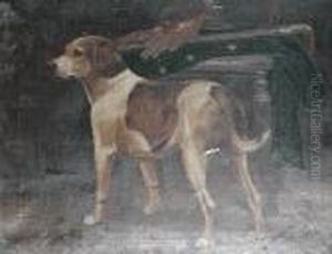An Foxhound In An Interior by William Osborne